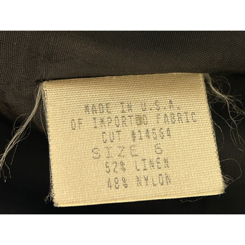 Vintage Harolds Linen Shirt Jacket Womens 6 Black Safari Utility Field USA Made - Picture 9 of 10